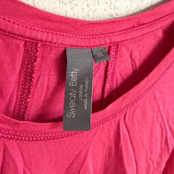 Sweaty Betty Hot Pink Flowy Relaxed Draped Athletic Tank Top Womens XL Workout - Picture 4 of 5